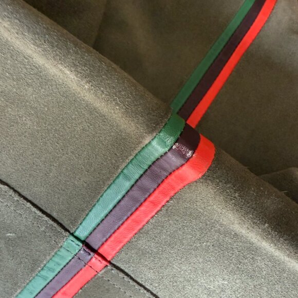 - Clare V. Simple Stripe Suede ToteCLARE V. Olive Army Green - Picture 9 of 11